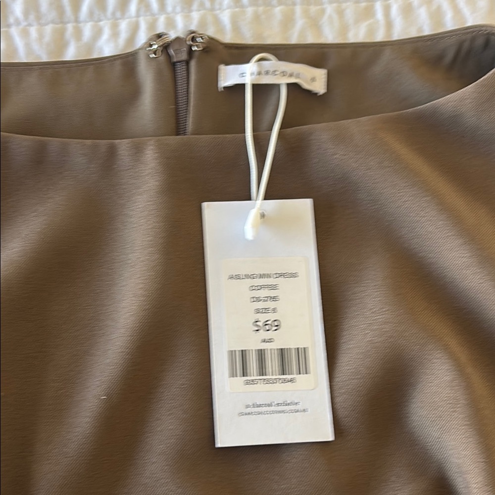 CHARCOAL One Shoulder Brown Dress - Picture 5 of 5